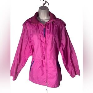 Eddie Bauer Vintage 90's Pink Lightweight Rain Jacket Women's Medium Made In USA